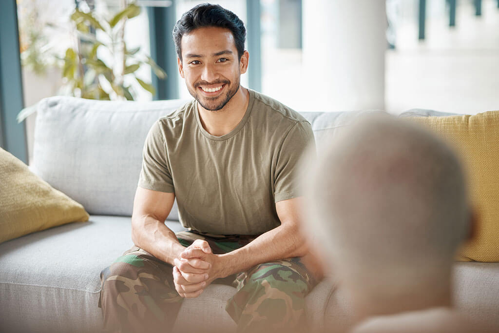 soldier man smiling